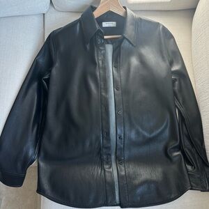 Aritzia Vegan Leather Shirt Jacket Size S